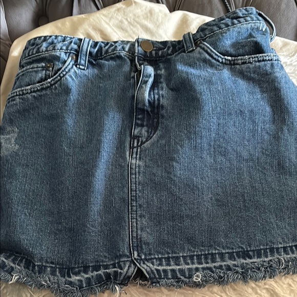 Free People Blue Denim Mini Skirt - Picture 1 of 4